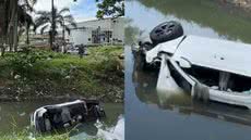 O acidente ocorreu na manhã de domingo, quando o motorista perdeu o controle do Audi Q5 e colidiu com uma árvore - Imagem: Reprodução