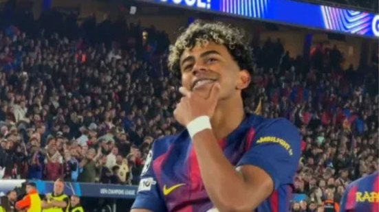 Após marcar um gol, Lamine Yamal fez a famosa dancinha de Neymar - Foto: Reprodução