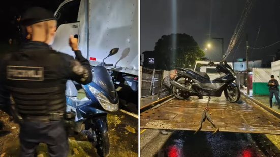 Com informações precisas, a polícia consegue recuperar moto furtada e garantir segurança aos moradores de Guarujá - Foto: Divulgação/ ROMU Guarujá