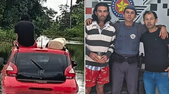 Desaparecido por três dias, Mariano Cardozo foi resgatado após seu carro ser submerso em alagamento em Iguape - Foto: Divulgação/ 14° BPMI