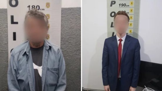 Dois homens foram presos em flagrante enquanto tentavam assumir o controle financeiro de uma idosa com documento falso - Divulgação: Polícia Civil