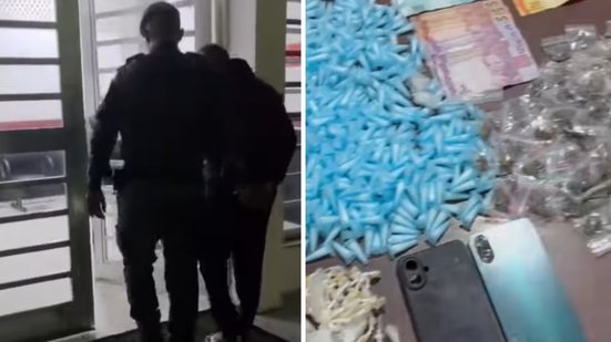 Durante patrulhamento, polícia frustra fuga de suspeito e apreende grande quantidade de entorpecentes e dinheiro em espécie - Foto: Divulgação/ 29° BPMI