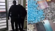 Durante patrulhamento, polícia frustra fuga de suspeito e apreende grande quantidade de entorpecentes e dinheiro em espécie - Foto: Divulgação/ 29° BPMI