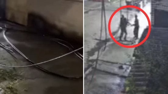 A ação criminosa foi registrada por câmeras de segurança, que agora auxiliam na investigação e identificação dos suspeitos - Foto: Reprodução