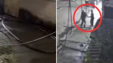 A ação criminosa foi registrada por câmeras de segurança, que agora auxiliam na investigação e identificação dos suspeitos - Foto: Reprodução