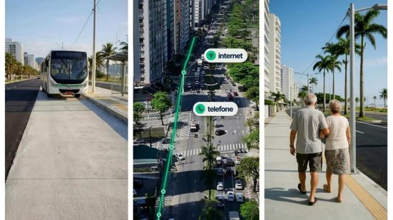 O megaprojeto inclui 600 rampas de acessibilidade, fiação subterrânea e novas pavimentações, visando despoluição visual e segurança - Foto: Divulgação/ Prefeitura de Santos