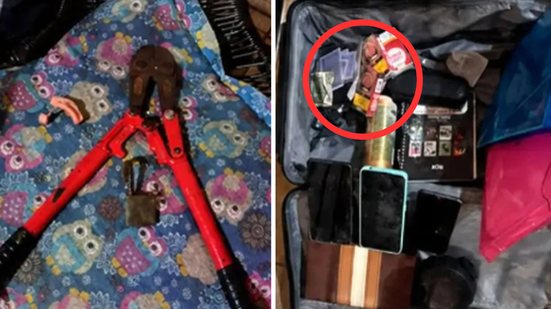 Entre os objetos recuperados estavam celulares, bicicletas e uma televisão, que o criminoso tentava levar - Foto: Reprodução/ 45° BPM/I