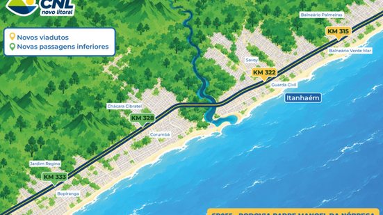 Alterações no trânsito começam em 3 de novembro com desvios e regras rígidas para garantir a segurança - Foto: Divulgação/ CNL Novo Litoral