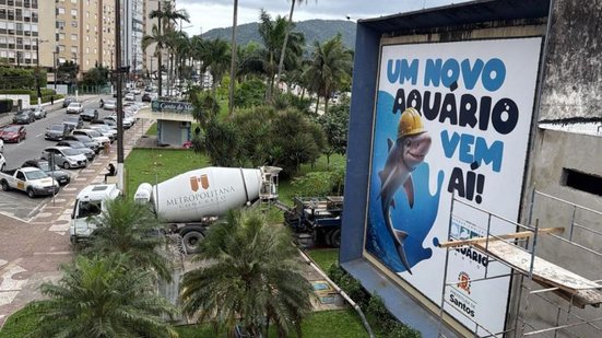 A revitalização do Aquário de Santos visa atrair turistas e moradores com novas experiências visuais e tecnológicas - Foto: FRV Construções