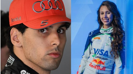 Gabriel Bortoleto (esquerda) e Rafaela Ferreira (direita) - Foto: Reprodução/ F1 e F1A
