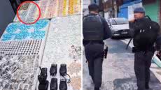 Foram apreendidos 608 pinos de cocaína, 504 porções de maconha e 119 pedras de crack durante a ação policial no litoral paulista - Foto: Divulgação