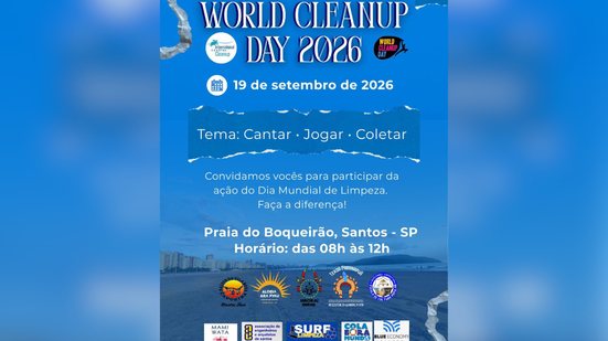 Projeto Surf Limpeza une preservação ecológica e esporte gratuito na Praia do Boqueirão, em Santos