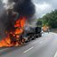 Houve congestionamento entre os quilômetros 52 e 53 da Rodovia Anchieta, por conta do incêndio - Imagem: Reprodução / A Tribuna
