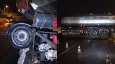 Às 21h10 a rodovia foi bloqueada para a equipe de conservação jogar serragem devido ao derramamento de óleo - Imagem: Reprodução/ Artesp