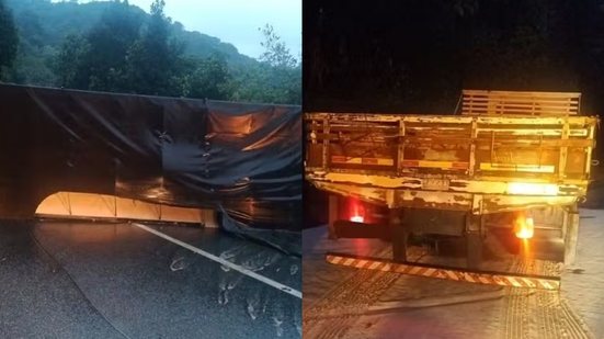Equipes de emergência trabalham para remover a carreta e garantir a segurança na rodovia após o acidente - Foto: Artesp
