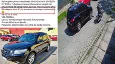 Veículo utilizado por Silvio Luiz Dessordi no atropelamento que matou o motociclista Pedro Eneas, em Itanhaém. Justiça condenou o motorista a 10 anos e 6 meses de prisão por homicídio doloso - Imagem: Reprodução/TJ-SP