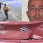 Carro atingido durante a fuga após o atropelamento que matou um ciclista ficou com a traseira danificada em São Vicente (SP) - Imagem: Reprodução / Arquivo Pessoal