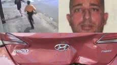 Carro atingido durante a fuga após o atropelamento que matou um ciclista ficou com a traseira danificada em São Vicente (SP) - Imagem: Reprodução / Arquivo Pessoal
