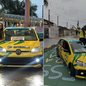 Pietra Valentina Vasconcelos Pinto personalizou o próprio carro com referências à Copa do Mundo e chamou atenção de moradores nas ruas de Praia Grande com adesivagem inspirada na Seleção Brasileira - Imagem: Arquivo Pessoal