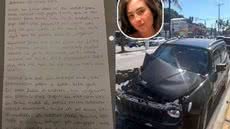 Uma semana após a morte de Daniella Ferraz Rooth, o namorado compartilhou uma carta escrita pela nutricionista e publicou uma homenagem nas redes sociais em memória da companheira - Imagem: Redes sociais e Reprodução