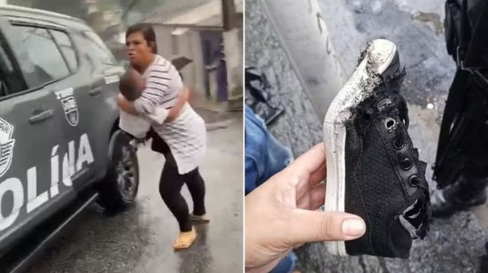 Viatura da Polícia Militar do Estado de São Paulo se envolve em ocorrência que deixou uma criança ferida na região do Morro São Bento - Imagem: Reprodução