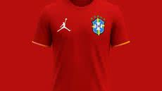 O portal Footy Headlines havia divulgado informações sobre um uniforme vermelho, mas a CBF nega a veracidade das imagens - Imagem: Divulgação