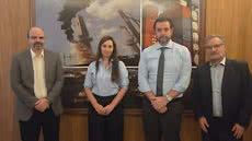 Participaram da reunião,  os advogados: Felipe Chiarini (advogado da AutoridadePortuária), Mônica Ferreira (advogada Sindgran), Marcelo Zovico (Superintendente Jurídico da AutoridadePortuária) e  William Cláudio (Sindgran e Vice-presidente da ACTA) - Imagem: Divulgação