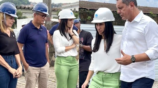 Além da travessia subaquática, também estão em andamento a implantação do Pulmão de Reservação de Água Potável do Sistema Mambu Branco - Imagem: CBN Santos