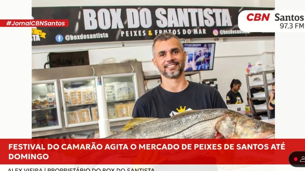 Comerciantes do Mercado de Peixes de Santos promovem festival com descontos em diversas espécies de camarão - Imagem: CBN Santos