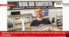Comerciantes do Mercado de Peixes de Santos promovem festival com descontos em diversas espécies de camarão - Imagem: CBN Santos