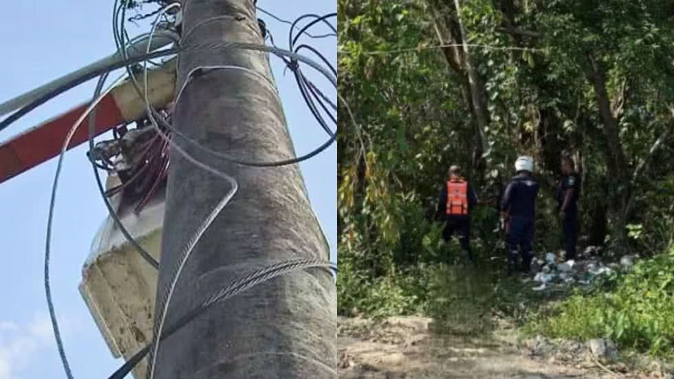 Um homem de 39 anos foi encontrado sem vida após sofrer uma descarga elétrica ao tentar furtar fios da rede elétrica em Guarujá - Imagem: Reprodução/ Redes sociais