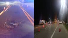 Equipes de resgate e da Polícia Militar Rodoviária atenderam a ocorrência na Rodovia Rio-Santos, em Bertioga, onde um ciclista morreu após ser atropelado no acostamento - Imagem: Reprodução/CCI Artesp
