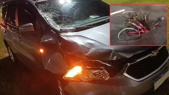Acidente aconteceu no km 314 da Rodovia Padre Manoel da Nóbrega, em Mongaguá; ciclista morreu após ser atingido por carro enquanto atravessava a pista. - Imagem: Artesp