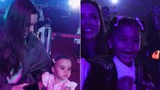 Bruna Biancardi levou as filhas Mavie e Mel a um espetáculo do circo Stankowich Pink, em Santos, no domingo (9) - Imagem: Reprodução/Redes sociais