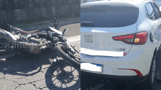 Um engavetamento envolvendo três veículos deixou quatro pessoas feridas na Rodovia Padre Manoel da Nóbrega, em Mongaguá - Imagem: Artesp