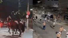 Após o jogo, torcedores insatisfeitos provocaram tumulto nas ruas, levando a Polícia Militar a intervir para conter a desordem - Imagem: Reprodução