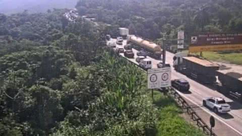 Motoristas enfrentam mais de 20 km de congestionamento em estradas do litoral de São Paulo - Imagem: reprodução Ecovias