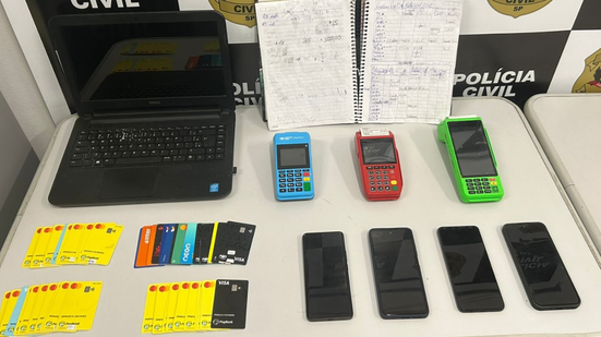 Material apreendido revela movimentação ligada a esquema de estelionato - Imagem: Divulgação | Polícia Civil de São Paulo