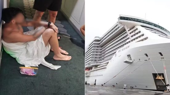 Casal afirma que episódio em cruzeiro com saída de Santos gerou medo, frustração e impacto emocional durante toda a viagem. - Imagem: Arquivo Pessoal e Vanessa Rodrigues