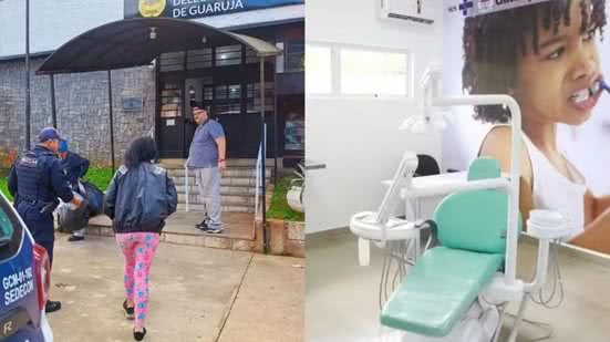 A paciente já havia causado tumulto anteriormente e foi presa após desacato e lesão corporal em clínica odontológica - Foto: g1 Santos/ Divulgação