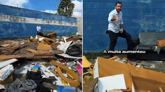 Prefeitura de São Vicente anunciou recompensa para moradores que denunciarem descarte irregular de lixo na cidade - Imagem: Reprodução/Instagram