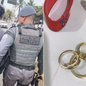 Adolescente foi apreendido pela Polícia Militar após perseguição em Guarujá; arma, bicicleta e objetos levados das vítimas foram recuperados - Imagem: PM