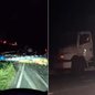 Acidente entre duas carretas na Rodovia Régis Bittencourt provocou morte de caminhoneiro e causou interdição da pista durante a madrugada - Imagem: Redes sociais