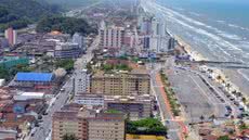 Orla de Mongaguá passa por um projeto de reurbanização que prevê a substituição de quiosques de madeira por estruturas de alvenaria - Imagem: Divulgação/Prefeitura de Mongaguá