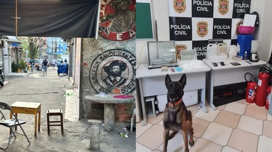Homem de 43 anos é preso em flagrante enquanto coordenava a produção de drogas em uma 'casa bomba' na cidade de Santos - Foto: Divulgação/ Polícia Civil