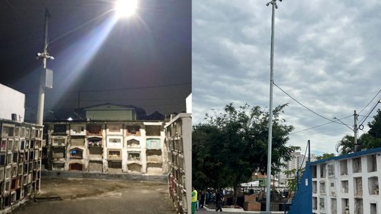 Com a instalação de 129 câmeras e alarmes, a segurança nos cemitérios municipais de Santos foi significativamente reforçada - Foto: Divulgação/ Prefeitura de Santos