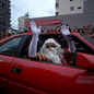 Chegada do Papai Noel em um carro conversível - Imagem: Reprodução