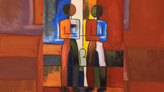 Composição contemporânea de inspiração geométrica.