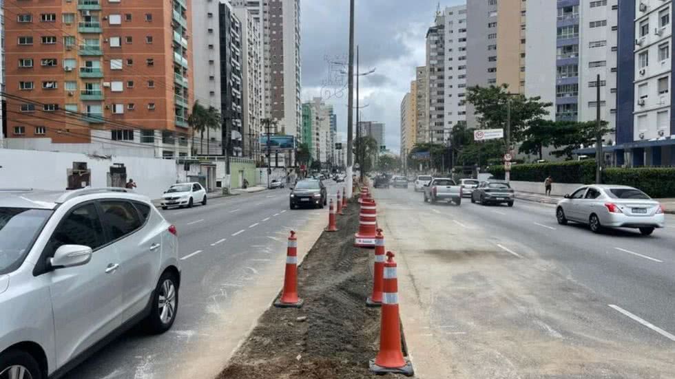 Avenida Presidente Wilson terá obras de drenagem que podem causar transtornos no tráfego por dois meses a partir de 3 de fevereiro - Imagem: Reprodução/PMS