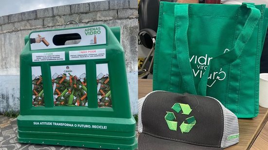 Programa visa recolher 12 toneladas de vidro por mês, ajudando o meio ambiente e a economia local - Imagem: Divulgação/ Prefeitura de Cubatão